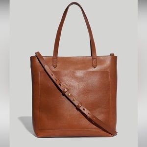 Madewell Leather Zip-top Medium Transport Tote in English Saddle - Lightly Used!